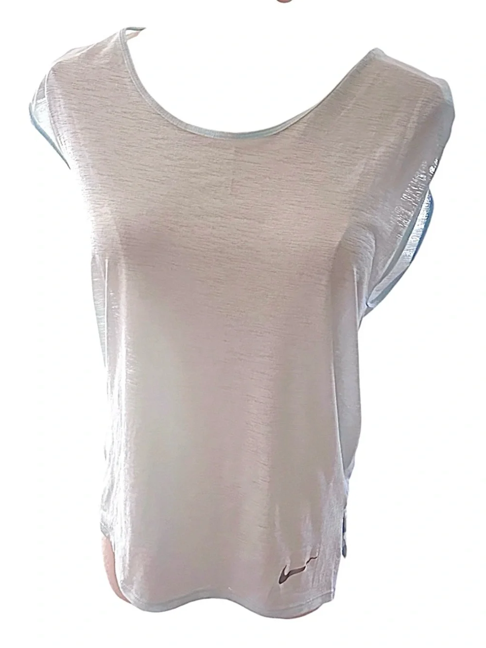 Nike Dri Fit Sheer Powder Blue  Athletic Top size women’s small